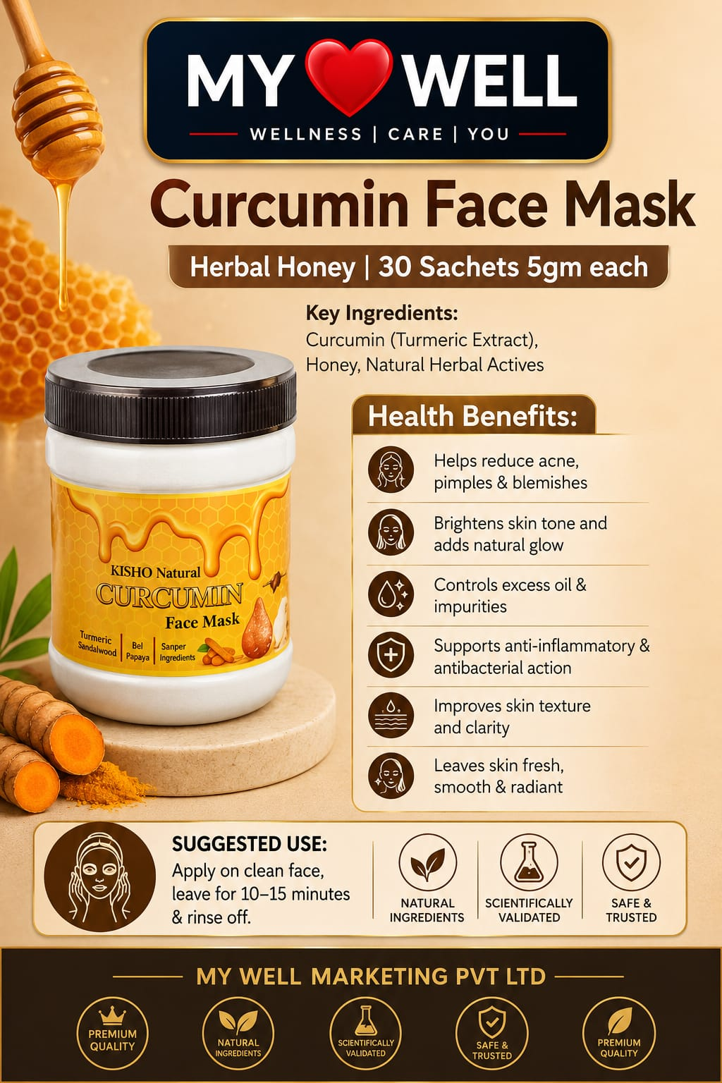 MY WELL Curcumin Face Mask